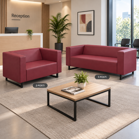 Set Divani VESTA 3+2 Posti in Ecopelle – Finiture Impunturate EuroPoltrone S.R.L.